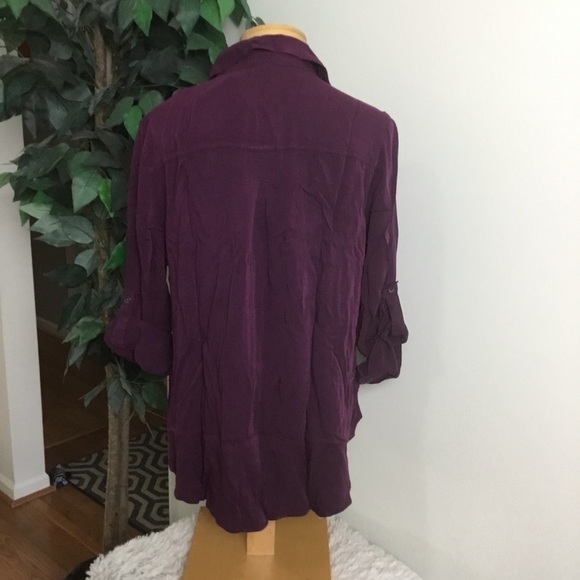ROCK&REPUBLIC NWT purple twill top button down 0X - Picture 6 of 9